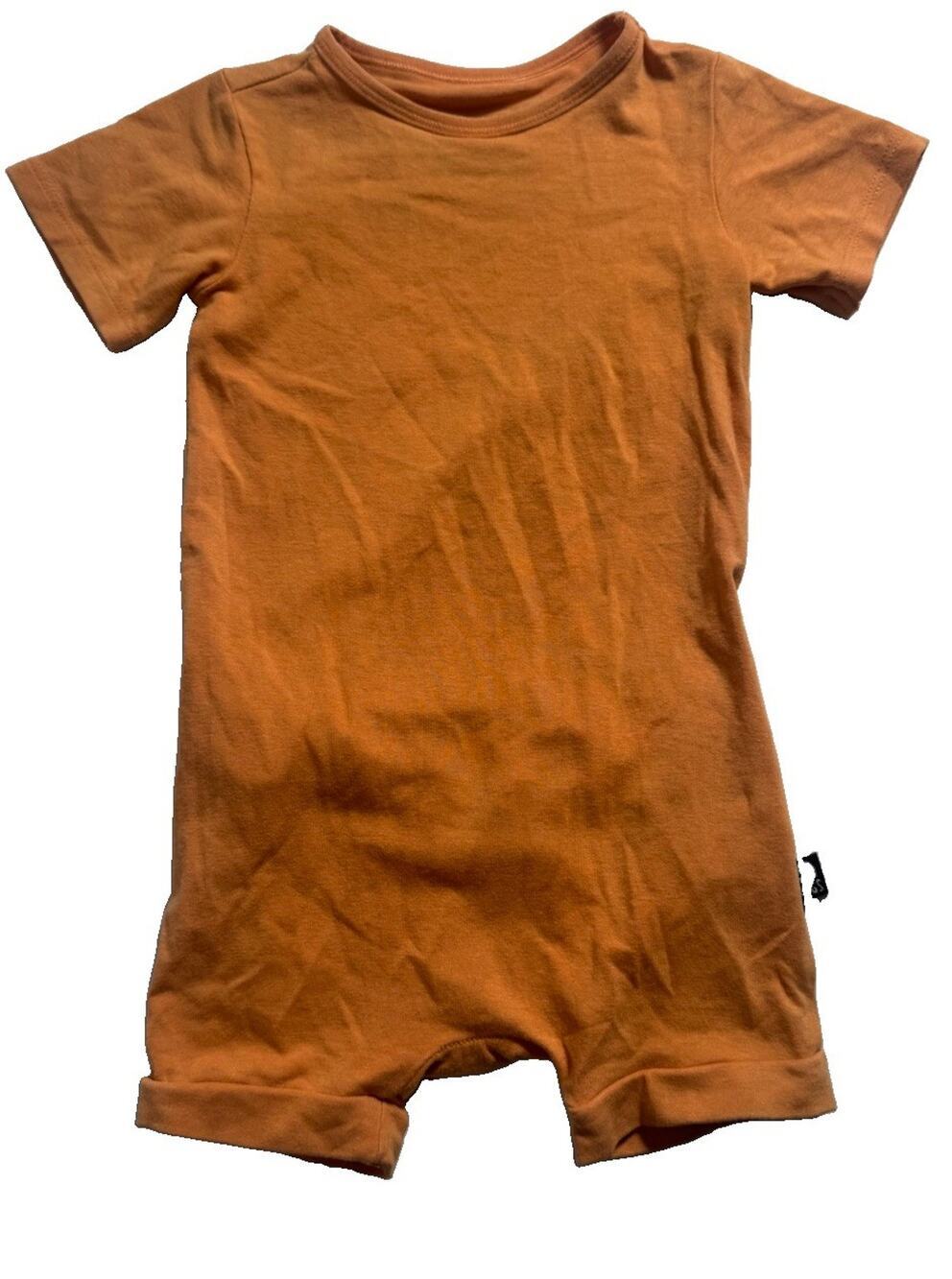 Rags Shortie Romper Orange Solid Short Sleeve One Piece Baby 6-9 Months